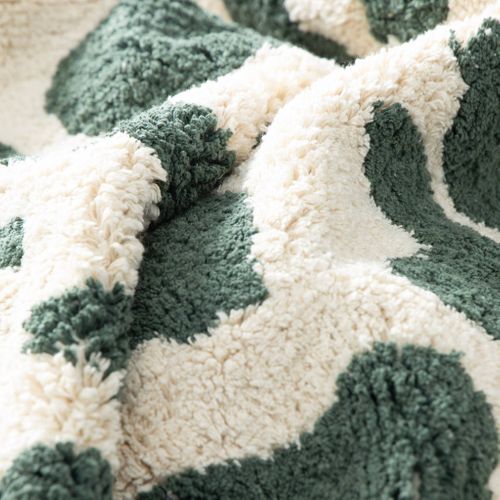 Tapis Intérieur Coton Motif Tacheté Vert Foncé Avec Franges Glen 160x230cm