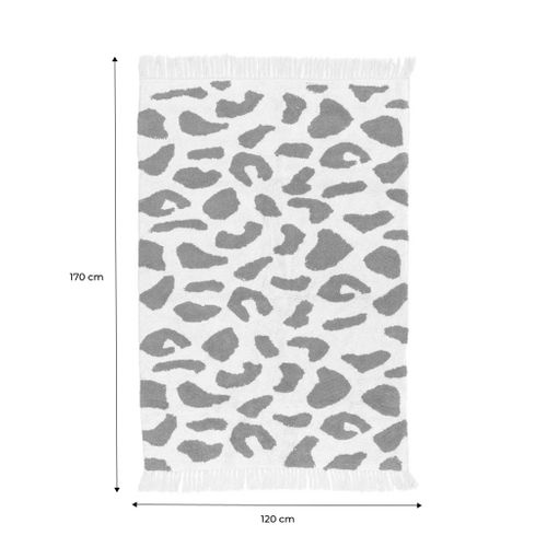 Tapis Intérieur Coton Motif Tacheté Vert Foncé Avec Franges Glen 120x170cm