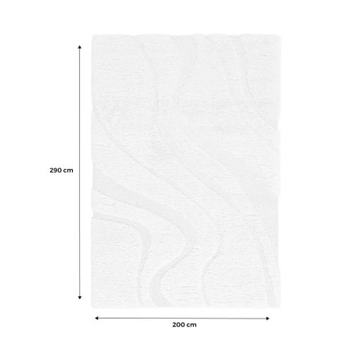 Tapis Intérieur Shaggy Motif Avec Relief Crème Amy 200x290cm