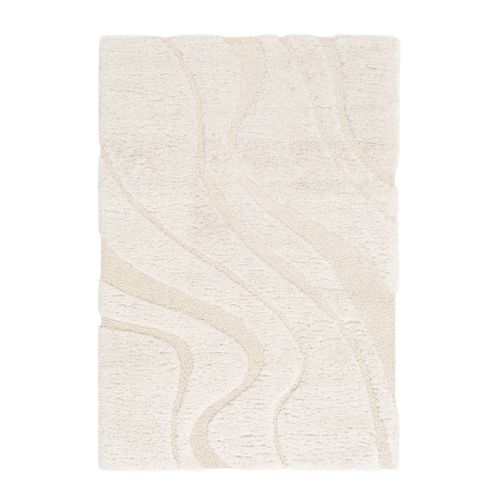 Tapis Intérieur Shaggy Motif Avec Relief Crème Amy 200x290cm