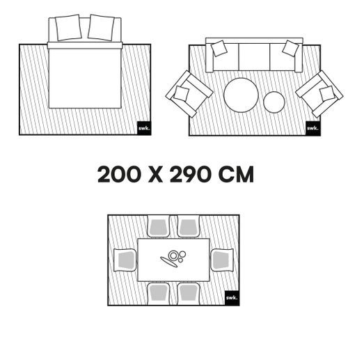 Tapis Intérieur Shaggy Motif Avec Relief Crème Amy 200x290cm