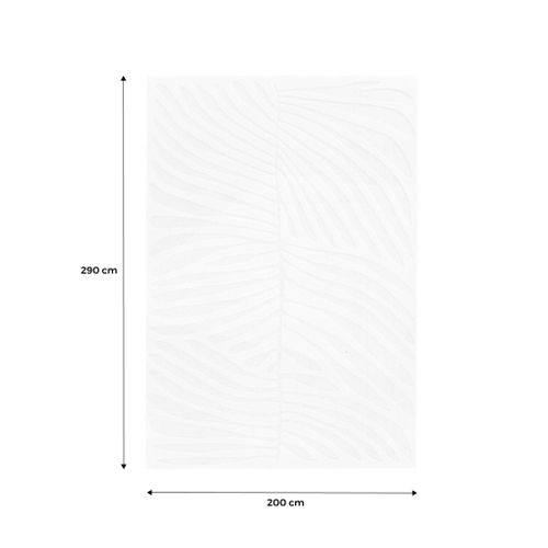 Tapis Intérieur Motif Végétal Crème Lily 200x290cm