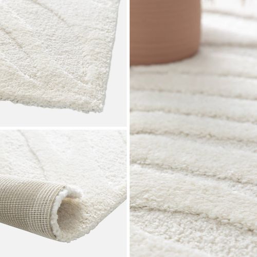 Tapis Intérieur Motif Végétal Crème Lily 200x290cm