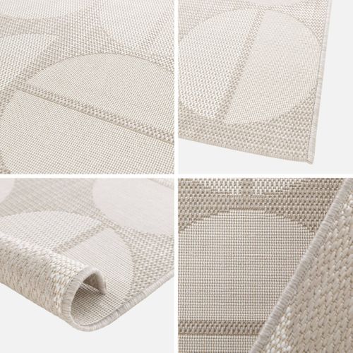 Tapis Intérieur/extérieur Motifs Géométriques Beige Polyester Recyclé Megan 120x170cm