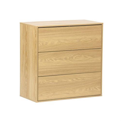 Commode. Module De Rangement Décor Bois Chêne 3 Tiroirs - Kompo