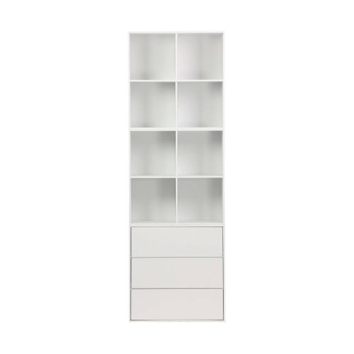 Commode. Module De Rangement Décor Bois Blanc 3 Tiroirs - Kompo