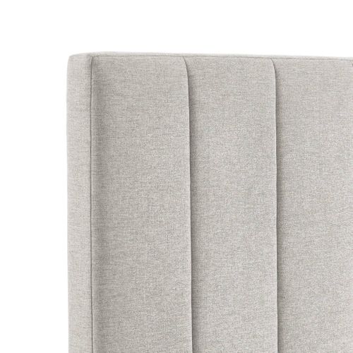 Tête De Lit Pour Lit Double 140cm Revêtement Tissu Gris Clair - Cole 150cm