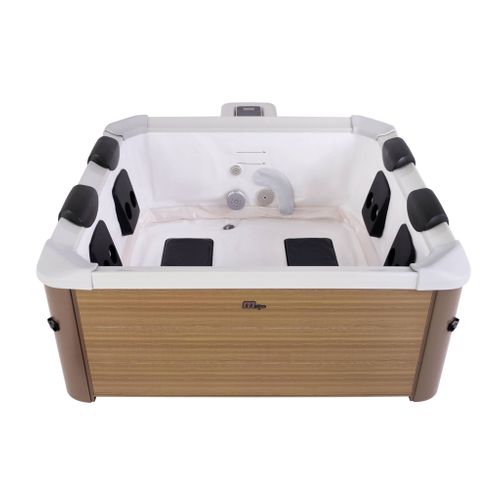 Spa Rigide 6 Places Hydromassages. 4 Coussins + 8 Filtres. Oslo Amber. Beige. L 160 X P 160 X H 65