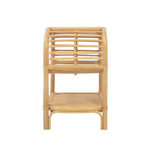 Lot De 2 Tables De Chevet Rotin Naturel Courbé 1 Étagère 1 Niche L 40 X P 30 X H 50cm - Serang