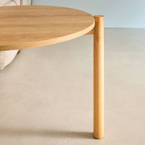 Tables Gigognes Rondes Décor Bois. Piètement Bois D'hévéa Naturel - Harmony