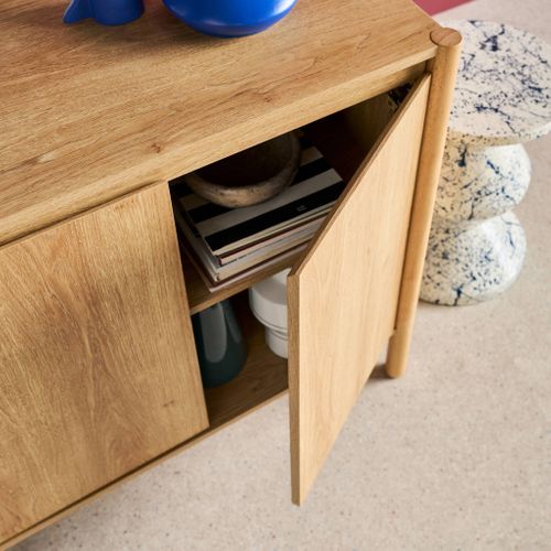 Buffet Décor Bois 2 Portes Naturel - 80 X 42 X 78.5 Cm - Harmony