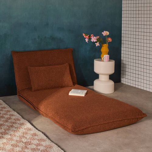 Chauffeuse Convertible 1 Place En Bouclette Texturée Terracotta L 99 X P 80 X  H 66 Cm - Fleeep