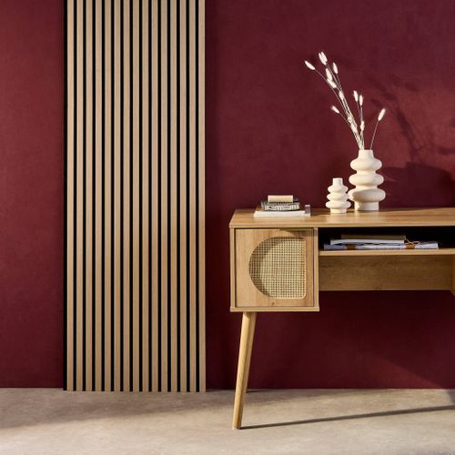 Set De 2 Panneaux Muraux Décoratifs En Feutrine Et Mdf Chêne 60x120cm - Kyoto