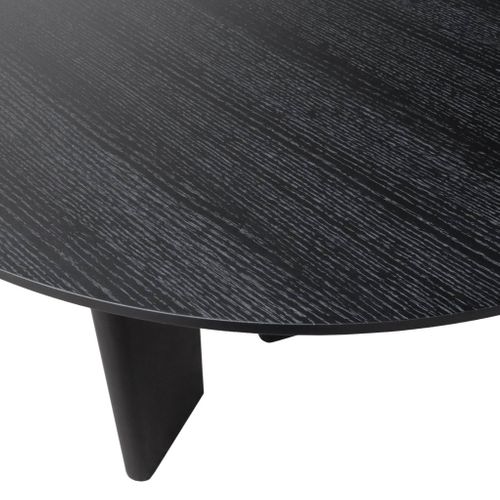 Table à Manger Oblongue Extensible Bois D'hévéa Et Placage Chêne Noir 6-8 Places 170-210cm - Albane