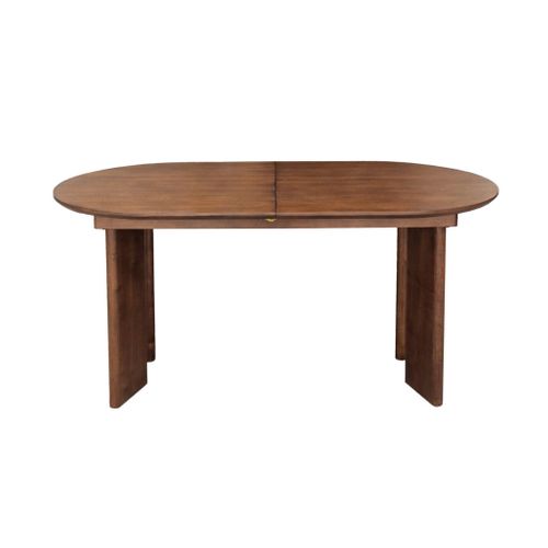 Table à Manger Oblongue Extensible Bois D'hévéa Et Placage Chêne Noyer 6-8 Places 170-210cm -