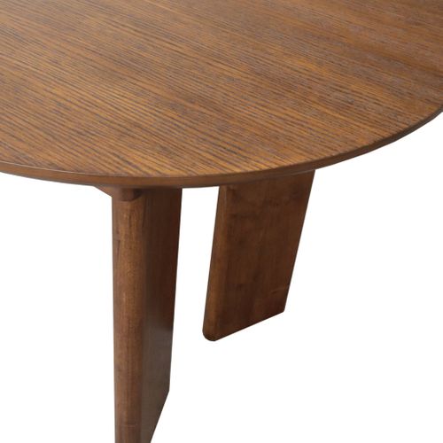 Table à Manger Oblongue Extensible Bois D'hévéa Et Placage Chêne Noyer 6-8 Places 170-210cm -