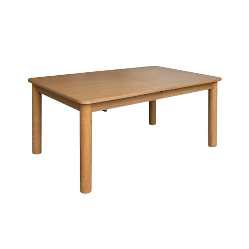 Table à Manger Rectangulaire Extensible Bois D'hévéa Et Placage Chêne Naturel 6 à 10 Places -