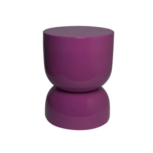 Table D'appoint. Bout De Canapé. Table De Chevet En Métal Effet Glassy Violet Madi Ø32 X H 42cm