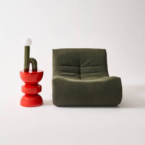 Table D'appoint. Bout De Canapé. Table De Chevet En Métal Effet Glassy Orange Assa. D.32 X H 44.5cm