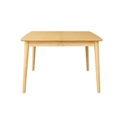 Table à Manger Rectangulaire Extensible Bois D'hévéa Et Placage Chêne Naturel 4-6 Places - 110/140