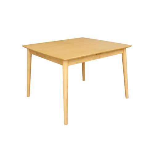 Table à Manger Rectangulaire Extensible Bois D'hévéa Et Placage Chêne Naturel 4-6 Places - 110/140