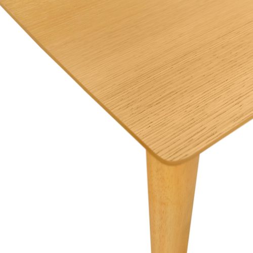 Table à Manger Rectangulaire Extensible Bois D'hévéa Et Placage Chêne Naturel 4-6 Places - 110/140