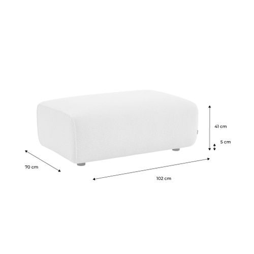 Pouf. Module Pour Canapé. Repose-pieds Pour Canapé 3 Places En Bouclette Crème. L 102 X P 70 X H