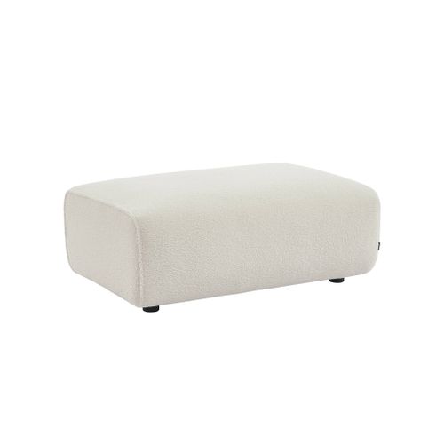 Pouf. Module Pour Canapé. Repose-pieds Pour Canapé 3 Places En Bouclette Crème. L 102 X P 70 X H