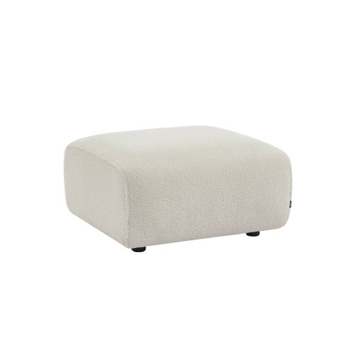 Pouf. Module Pour Canapé. Repose-pieds Pour Canapé 2 Places En Bouclette Crème. L 76 X P 70 X H