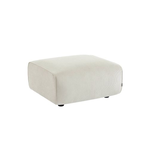Pouf. Module Pour Canapé. Repose-pieds Pour Canapé 2 Places En Velours Côtelé Crème. L 76 X P 70 X