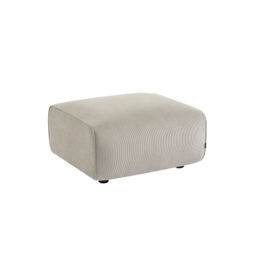 Pouf. Module Pour Canapé. Repose-pieds Pour Canapé 2 Places En Velours Côtelé Greige. L 76 X P 70 X
