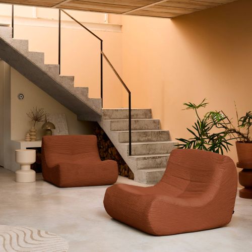 Chauffeuse Velours Côtelé 2 Places Terracotta L 91 X P 105 X H 72 Cm - Sokol