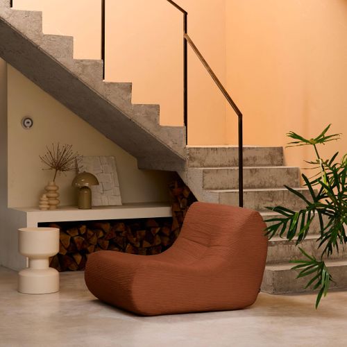 Chauffeuse Velours Côtelé 1 Place Terracotta L 91 X P 105 X H 72 Cm - Sokol
