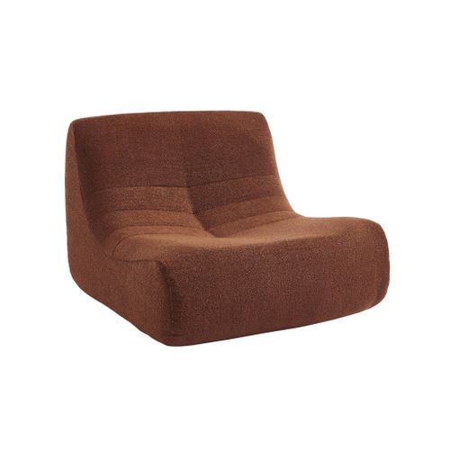 Fauteuil Chauffeuse En Bouclette Texturée Terracotta Style Contemporain 1 Place