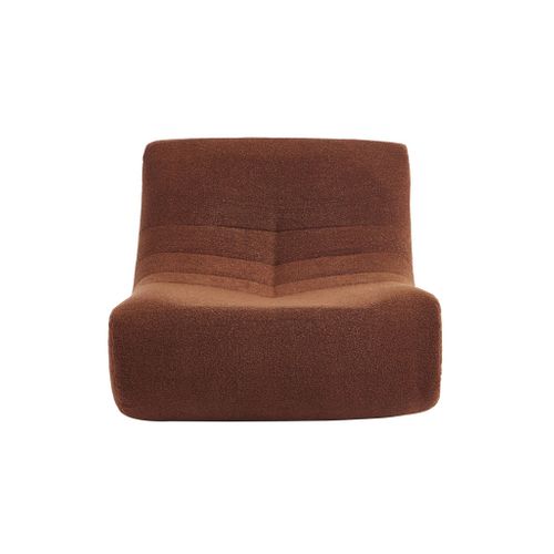 Fauteuil Chauffeuse En Bouclette Texturée Terracotta Style Contemporain 1 Place