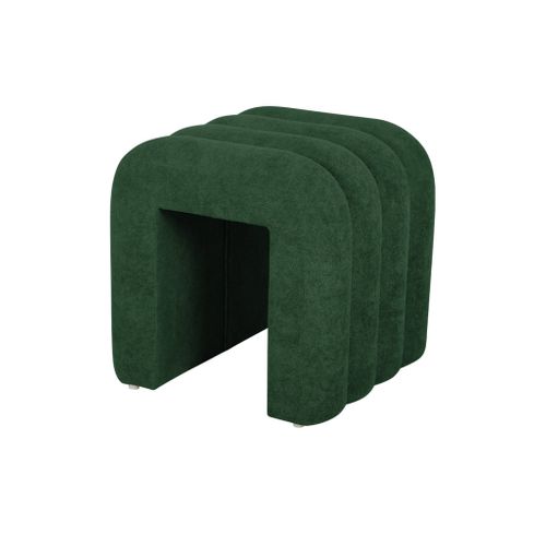 Set De 2 Poufs Contemporains En Tissu Vert Foncé
