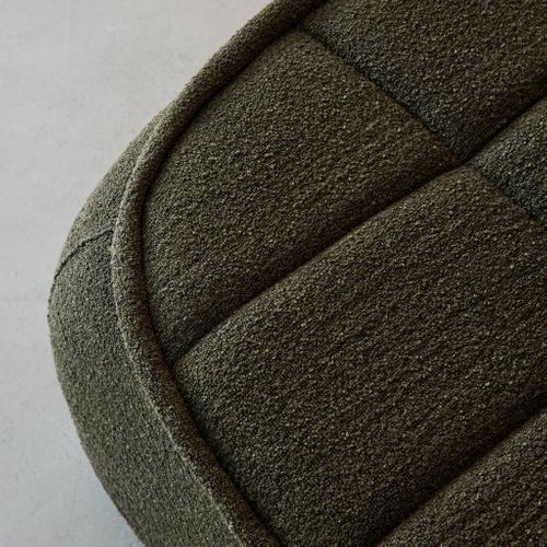 Pouf. Repose-pieds Pour Chauffeuse 1 Place Boni Bouclette Texturée Kaki L 91 X P 63 X H 40cm - Boni
