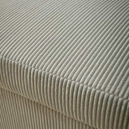 Canapé Convertible Arrondi 2 Places Velours Côtelé Gris Clair L 168 X P 90 X H 88cm - Lino