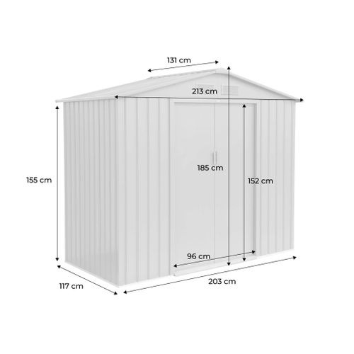Abri De Jardin En Métal - Houtland. 2.71 M² Taupe - Cabane à Outils Avec Double Portes
