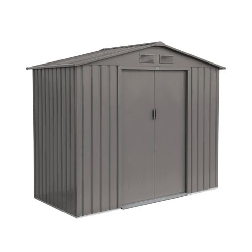 Abri De Jardin En Métal - Houtland. 2.71 M² Taupe - Cabane à Outils Avec Double Portes