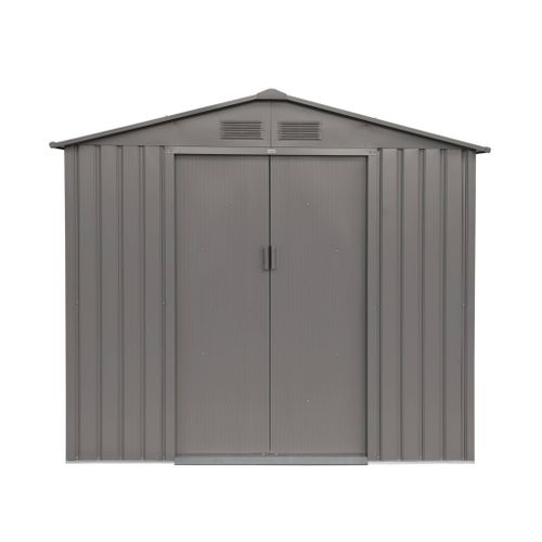 Abri De Jardin En Métal - Houtland. 2.71 M² Taupe - Cabane à Outils Avec Double Portes