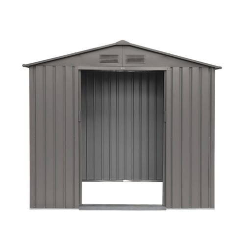 Abri De Jardin En Métal - Houtland. 2.71 M² Taupe - Cabane à Outils Avec Double Portes