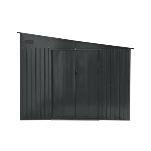 Abri De Jardin Acier 8.96m² Avec Kit D'ancrage Anthracite L 277.5 X L 322 X H 203 Cm - Ornay