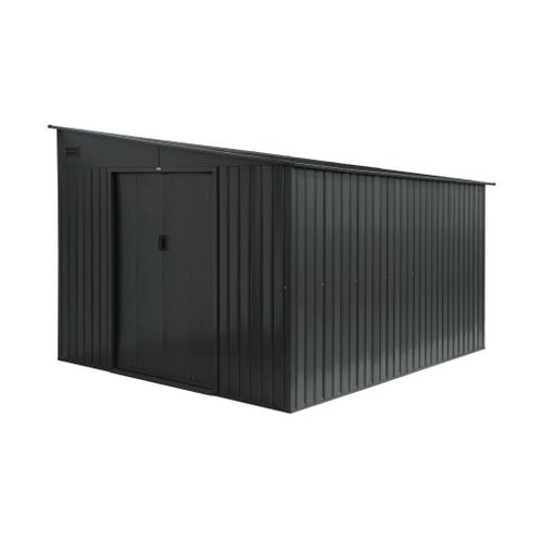 Abri De Jardin Acier 8.96m² Avec Kit D'ancrage Anthracite L 277.5 X L 322 X H 203 Cm - Ornay