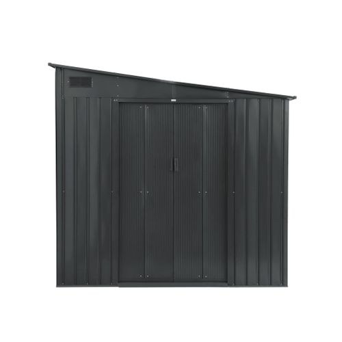 Abri De Jardin Acier 5.5m² Avec Kit D'ancrage Anthracite L 212.5 X L 258 X H 195cm - Lome