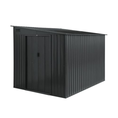 Abri De Jardin Acier 5.5m² Avec Kit D'ancrage Anthracite L 212.5 X L 258 X H 195cm - Lome