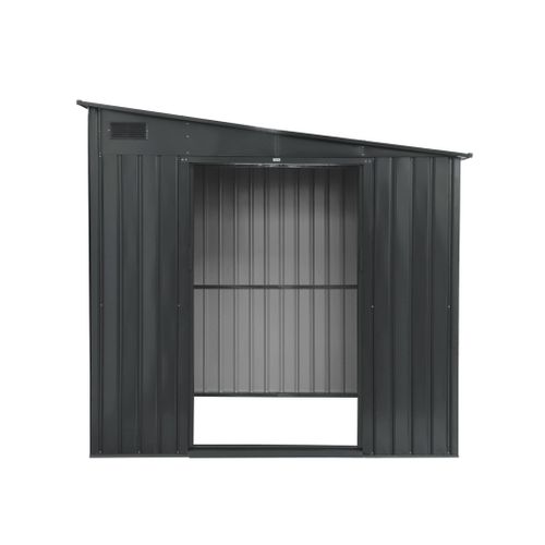 Abri De Jardin Acier 5.5m² Avec Kit D'ancrage Anthracite L 212.5 X L 258 X H 195cm - Lome