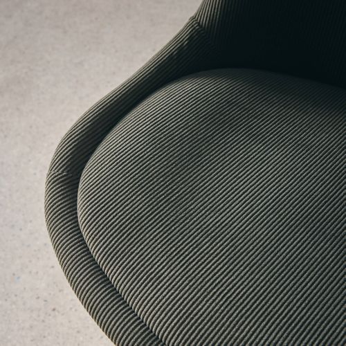 Lot De 4 Chaises Scandinaves Revêtement Velours Côtelé Kaki. Pieds Bois De Hêtre - Nils