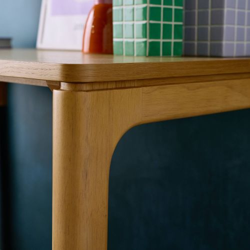 Bureau Bois D'hévéa Placage Chêne 1 Tiroir Naturel - L 120 X L 60 X H 75 Cm - Garance