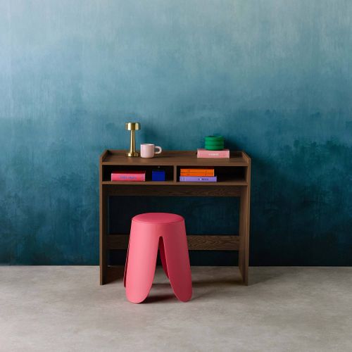 Bureau Décor Bois 2 Casiers De Rangement Noyer - L 90 X P 45 X H 78 Cm - Jules